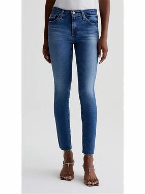 NWT AG Adriano Goldschmied Prima Ankle Cigarette Jeans Sz 26 Medium Blue